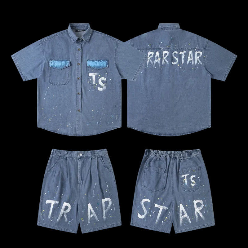 Trapstar Denim Shirt + Jorts Set